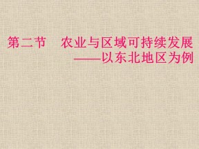 2019-2020学年鲁教版高中地理必修3课件：4.2农业与区域可持续发展——以东北地区为例(共32张PPT)