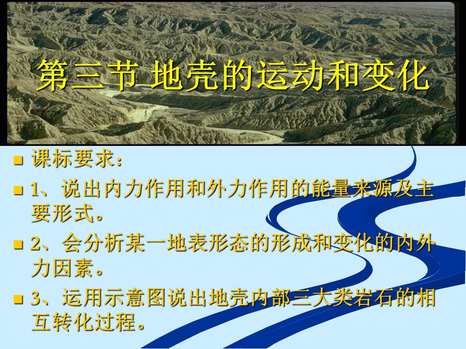 2019-2020学年中图版高中地理必修1课件：2.3地壳的运动和变化(共53张PPT)第1页