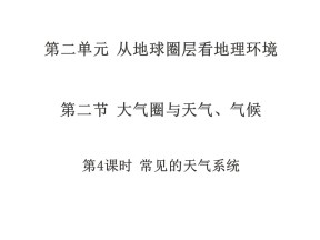 2019-2020学年鲁教版高中地理必修1课件：2.2大气圈与天气气候--常见的天气系统(共28张PPT)