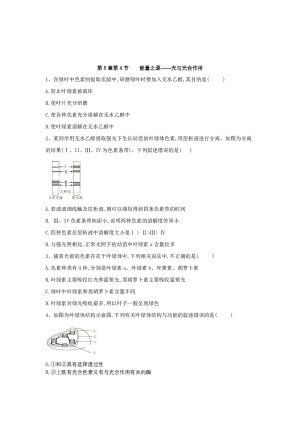 2019-2020学年  人教版 必修一 能量之源——光与光合作用  作业