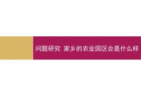 2019-2020学年人教版高中地理必修2课件：第三单元问题研究-家乡的农业园区会是什么样(共24张PPT)