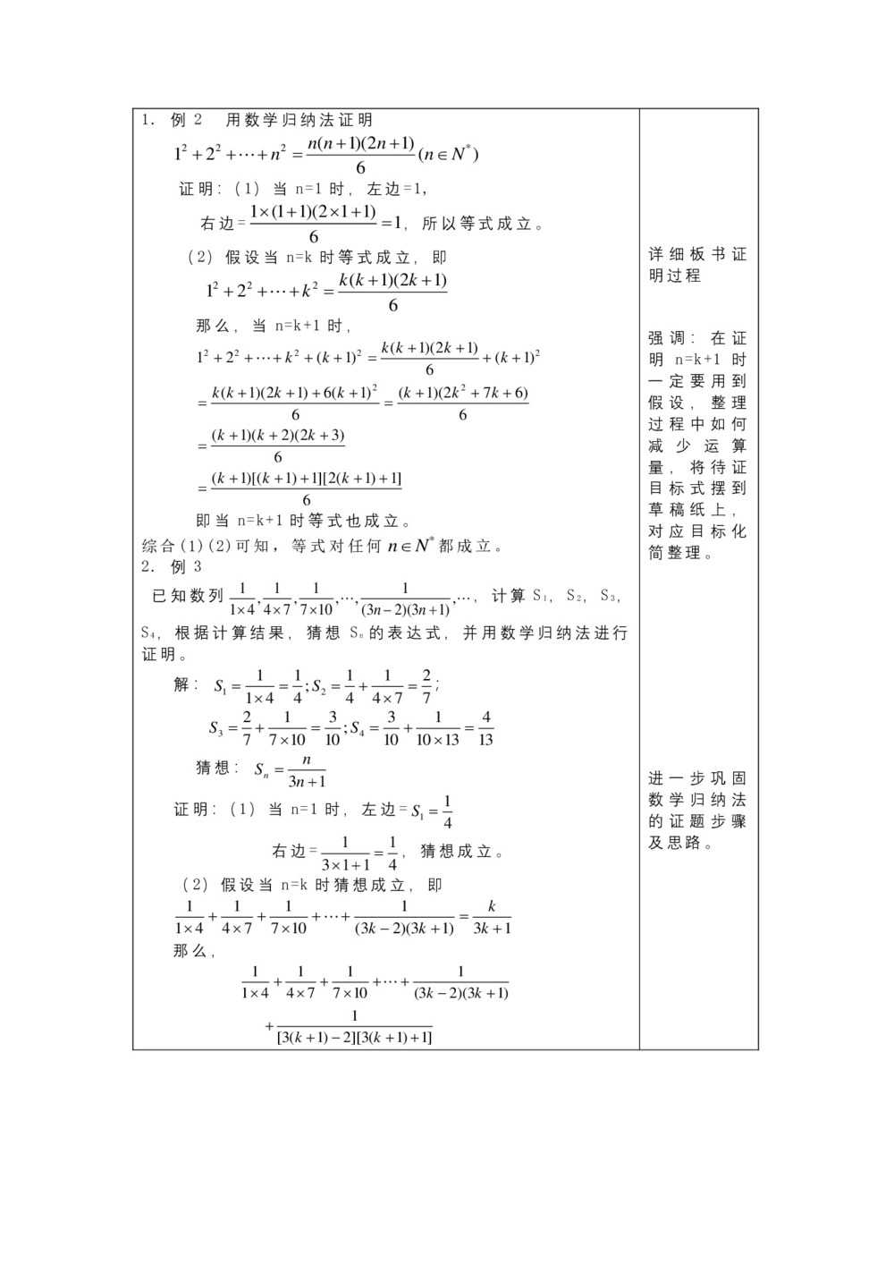 2019-2020学年苏教版选修2-2     数学归纳法   教案第2页