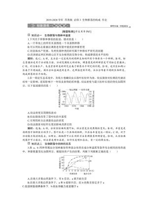 2019-2020学年 苏教版 必修3 生物群落的构成 作业