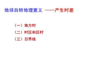 2019-2020学年鲁教版高中地理必修1课件：1.2地球自转的地理意义（22张）