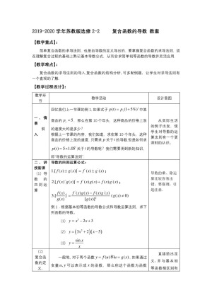 2019-2020学年苏教版选修2-2     　复合函数的导数  教案