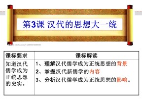 2019—2020学年高中历史岳麓版必修三第3课 汉代的思想大一统【岳麓版】（课件）
