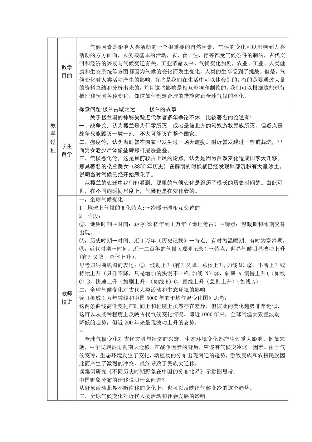 2019-2020学年中图版4.2全球气候变化对人类活动的影响 教案第3页