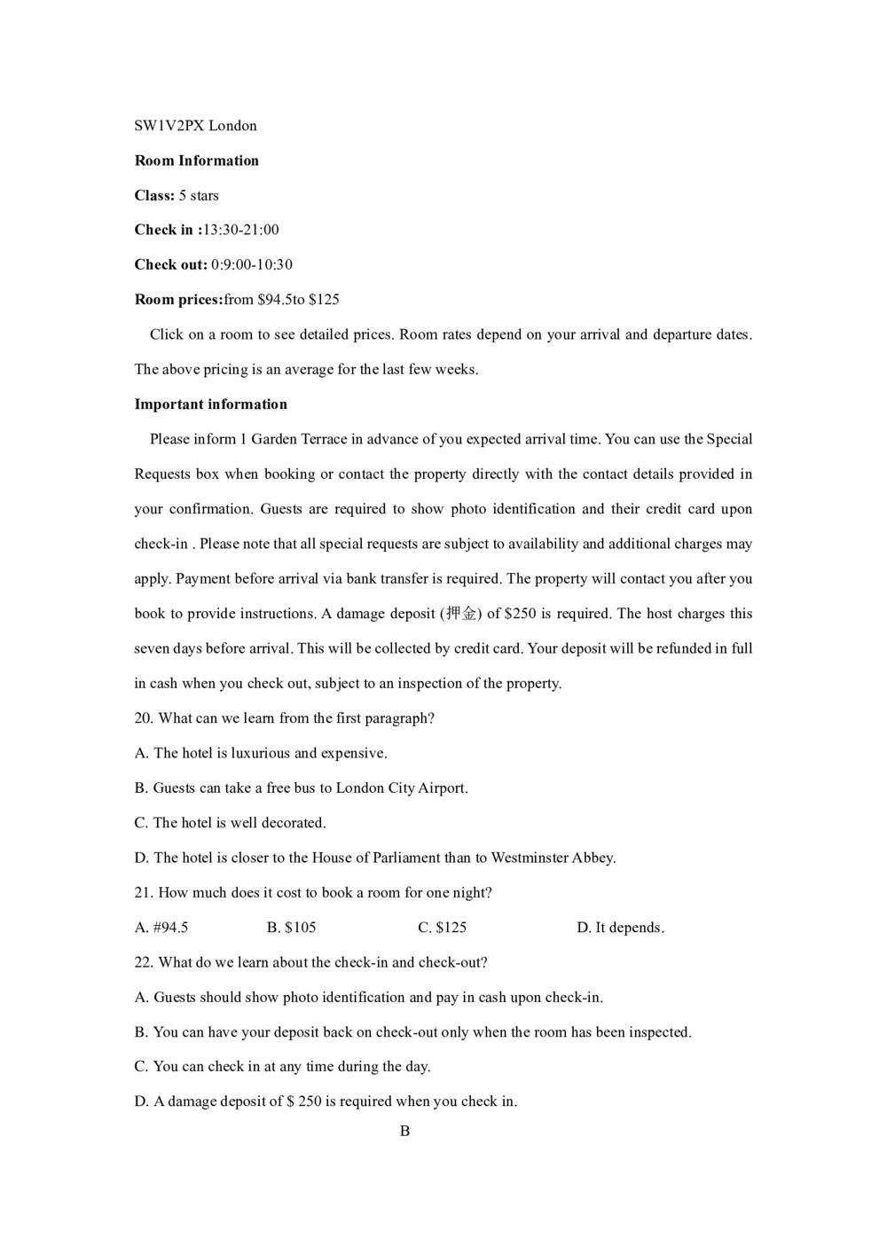 湖南省怀化市2019-2020学年高二上学期9月月考英语试卷 Word版含答案第3页