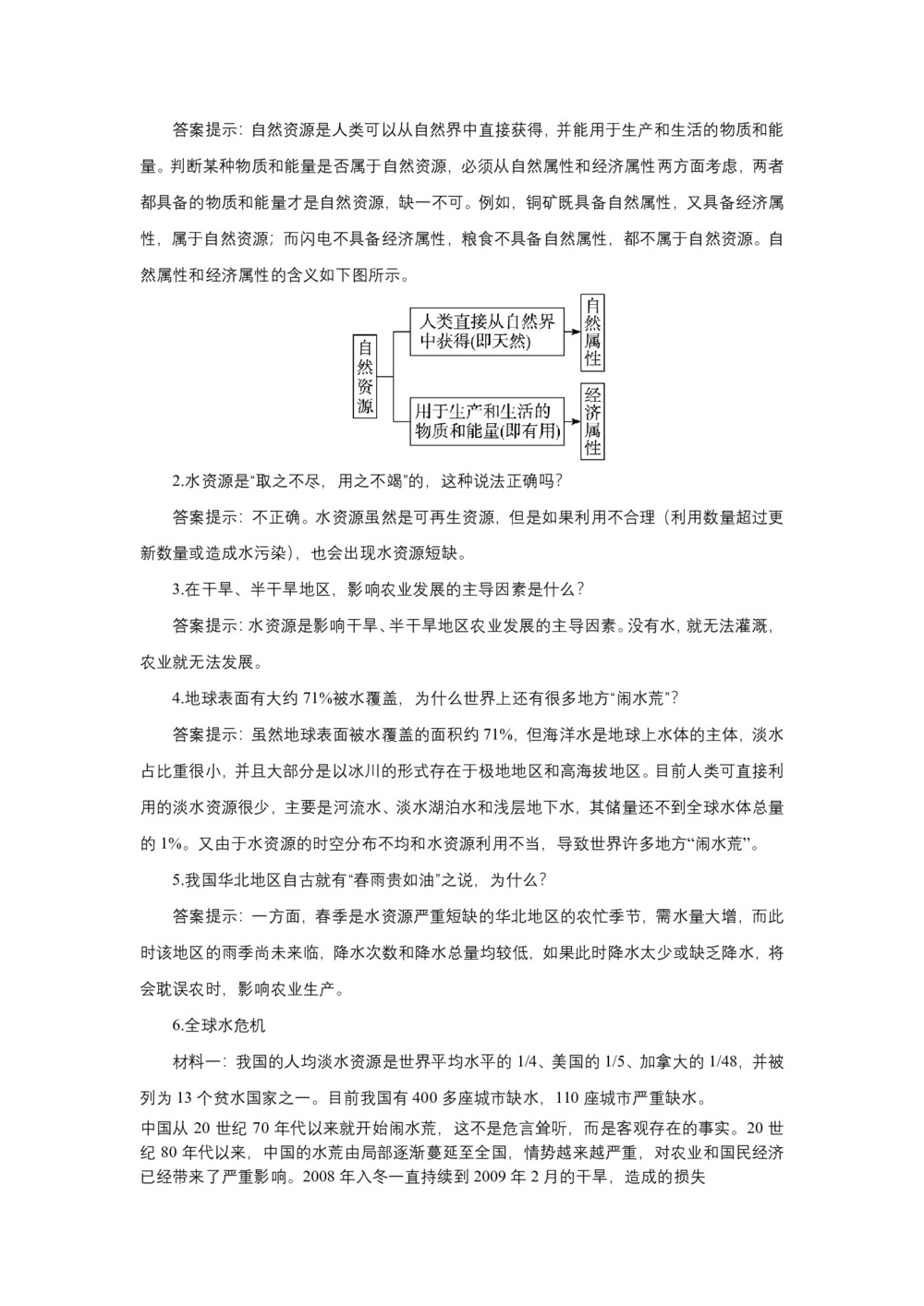 2019-2020学年地理中图版高一必修一第四章第四节水资源对人类生存和发展的意义 教案第3页