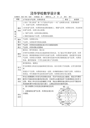 2019-2020学年中图版地理大气环流与气压带、风带的形成