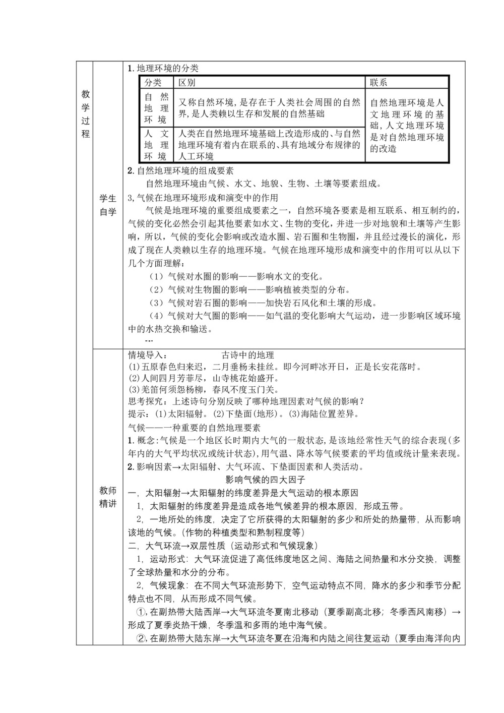 2019-2020学年中图版必修一 气候及其在地理环境中的作用教案第2页