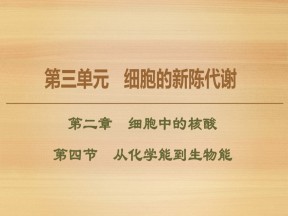 2019-2020学年 中图版 必修1 从化学能到生物能（68张） 课件