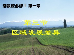 2019-2020学年湘教版高中地理必修3课件：1.3区域发展差异(共47张PPT)