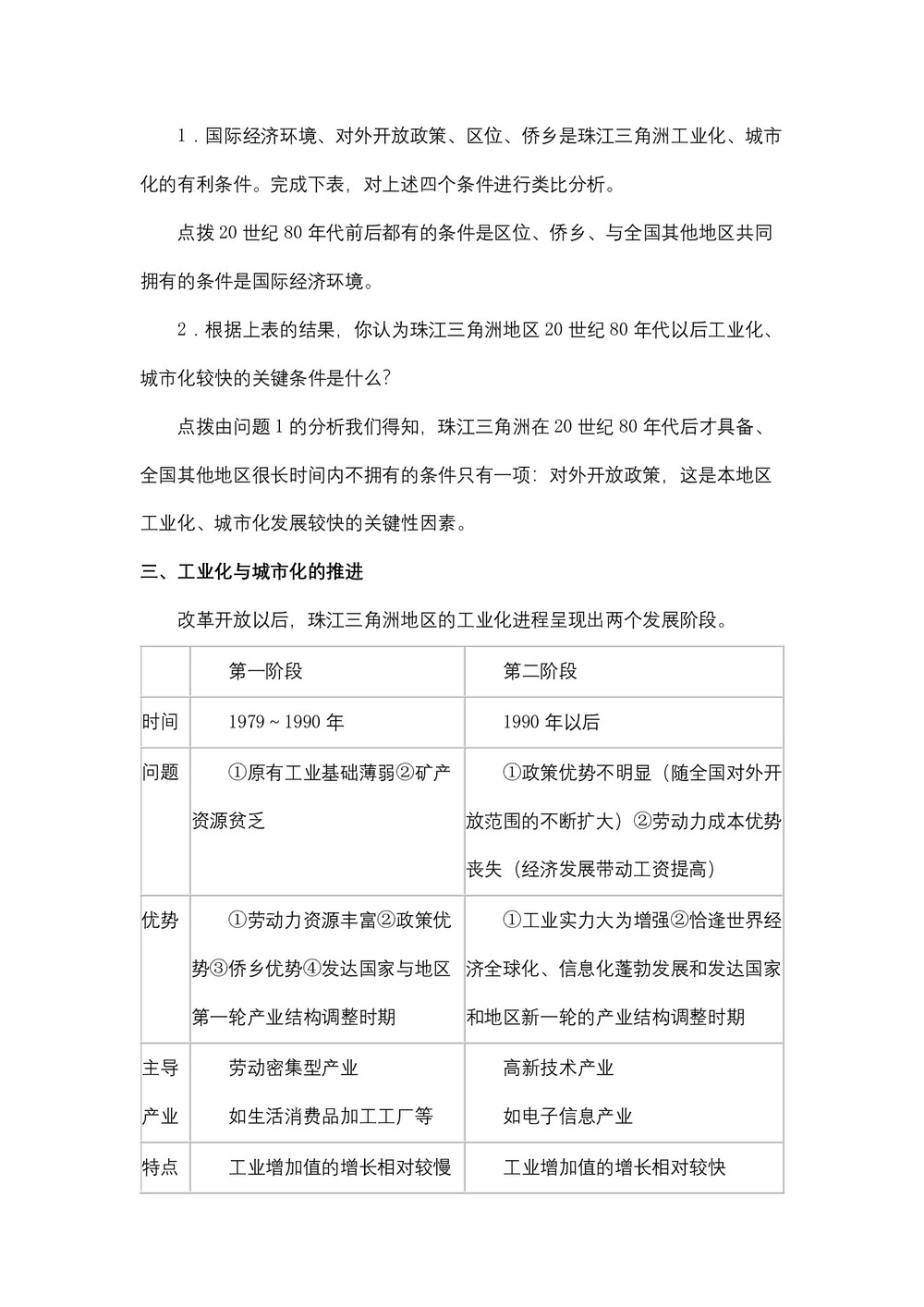 2019-2020学年人教版高中地理必修3教案：4.2区域工业化与城市化—以我国珠江三角洲地区为例  教案4第3页