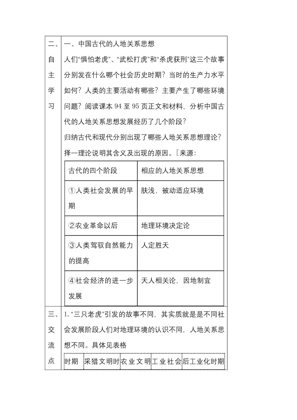 2019-2020学年湘教版高中地理必修2教案：4.2人地关系思想的演变-教案3第3页