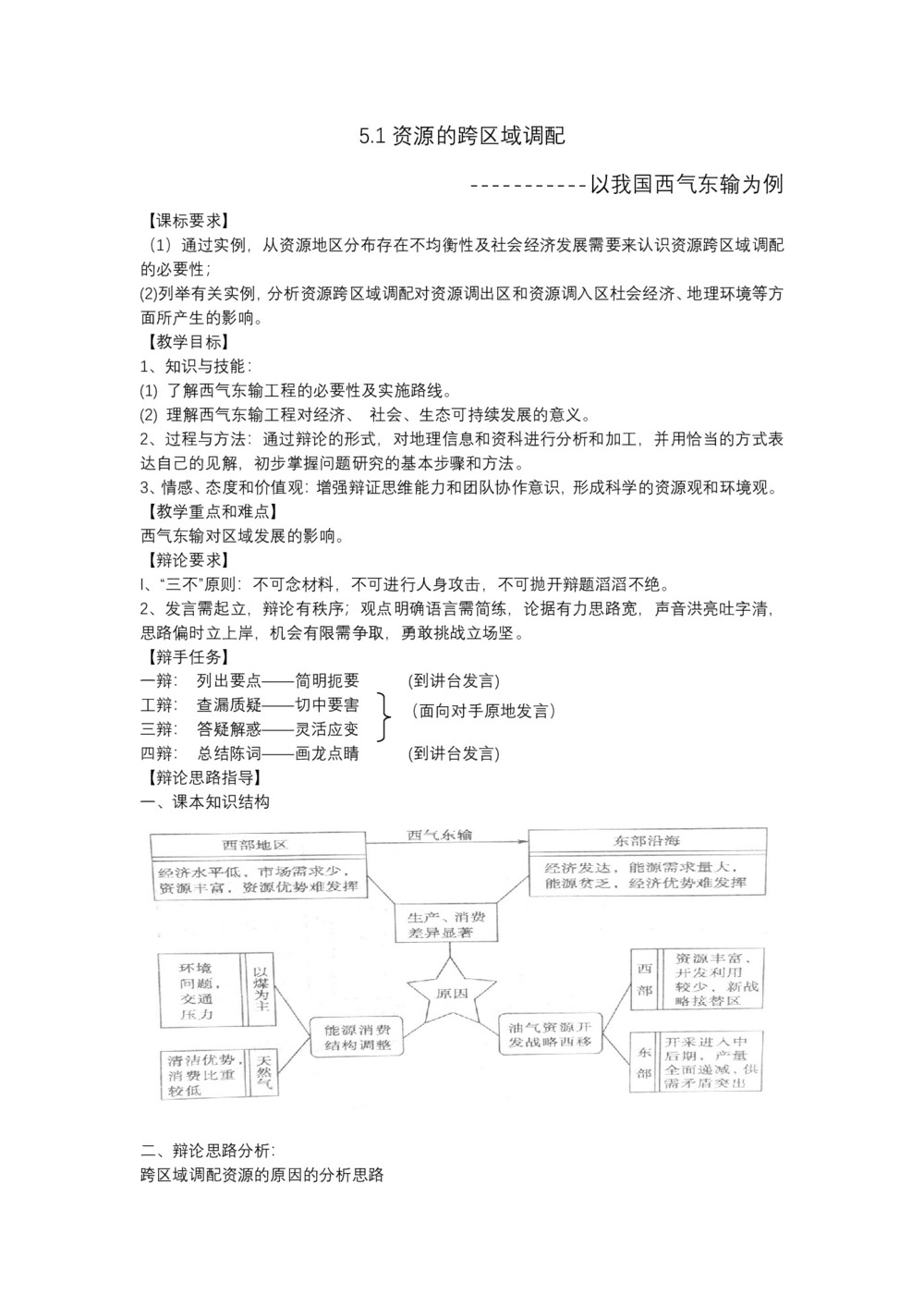2019-2020学年人教版高中地理必修3教案：5.1资源的跨区域调配—以我国西气东输为例 教案8第1页