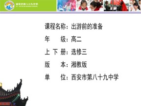 2019-2020学年湘教版高中地理选修3课件：4.1 出游前的准备 (共38张PPT)