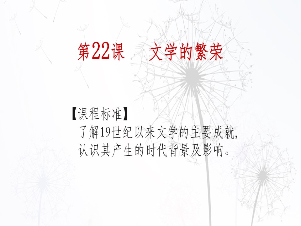2019—2020学年人教版必修三第22课 文学的繁荣 课件（36张）第2页