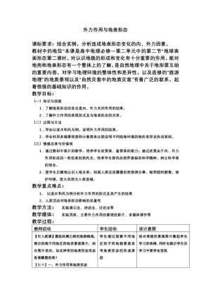 2019-2020学年人教版高中地理必修1教案：4.1营造地表形态的力量（外力）