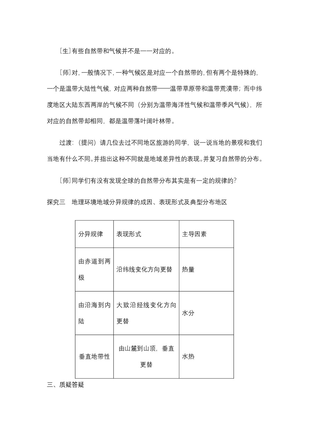 2019-2020学年人教版高中地理必修1教案:5.2自然地理环境的差异性 教案2第2页