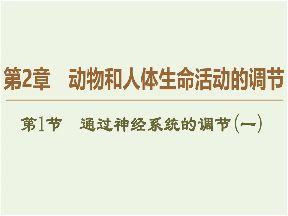 2019-2020学年   人教版 必修3 通过神经系统的调节一 (50张） 课件第1页
