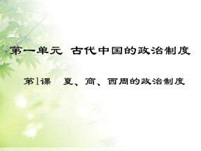 2019—2020学年人教版必修一第1课_夏商西周的政治制度人教版课件（29张）