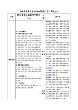 2019—2020学年岳麓版必修一第20课 新民主主义革命与中国共产党【岳麓版】[教案]