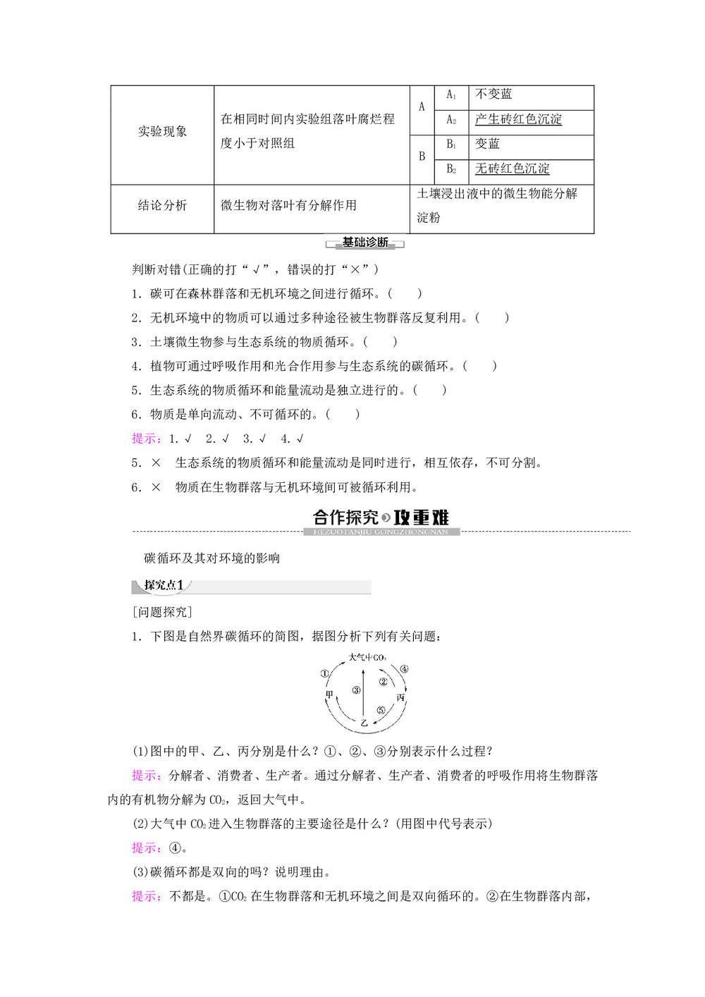 2019-2020学年 人教版  必修3  生态系统的物质循环  教案第3页