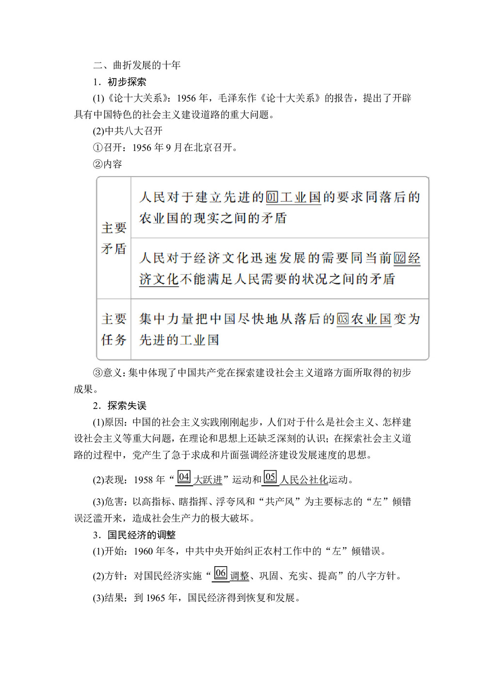 2019-2020学年人民版必修2 专题三  第1课 社会主义建设在探索中曲折发展 学案第3页