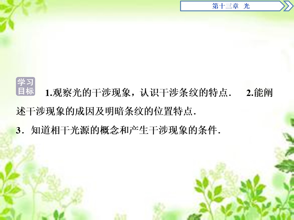 2019-2020学年人教版选修3-4 第十三章 第3节　光的干涉 课件（24张）第2页