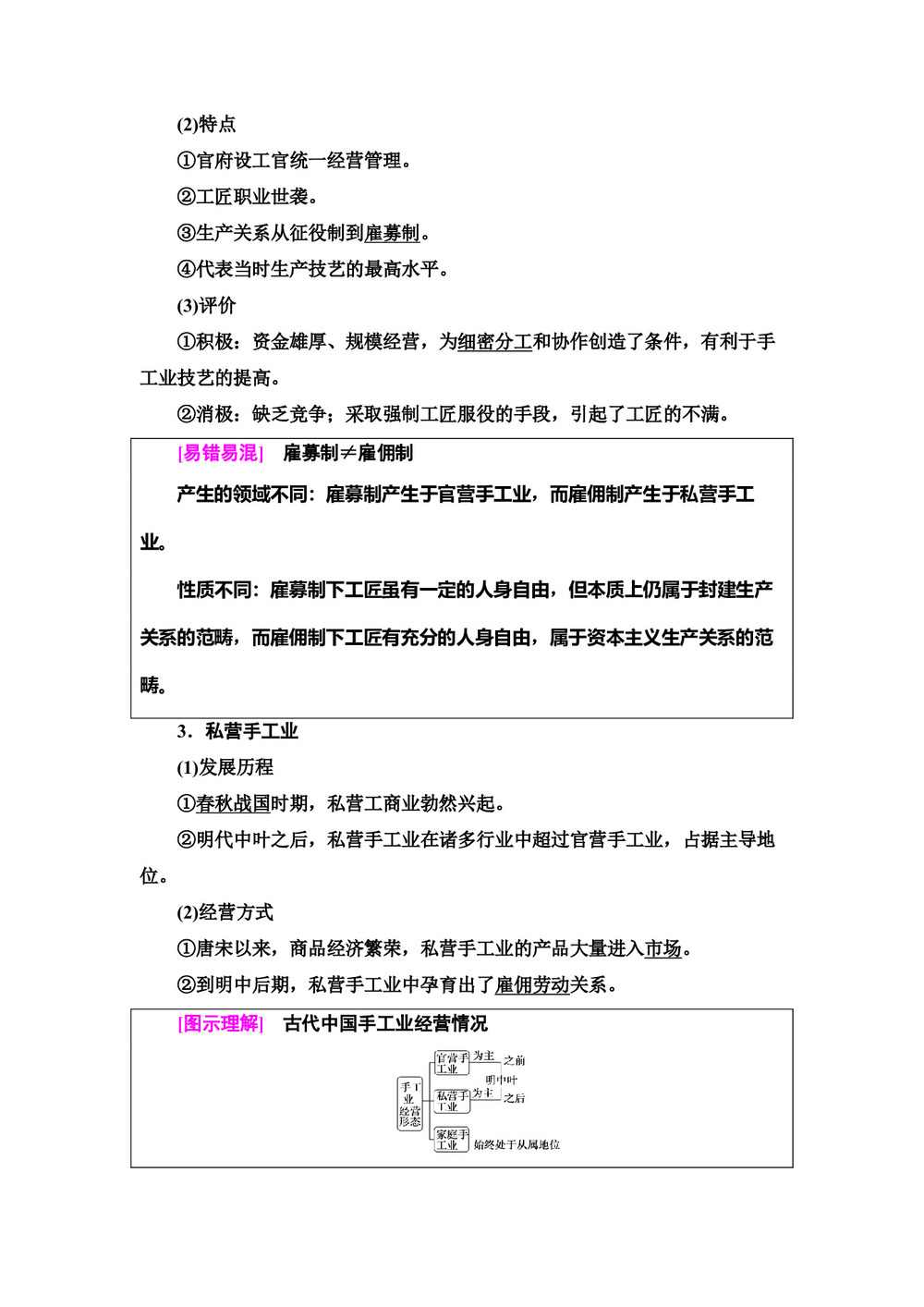 2019-2020学年岳麓版必修2 第1单元 第4课 农耕时代的手工业 学案第3页