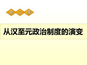 2019—2020学年人教版必修一第3课 从汉至元政治制度的演变 课件（50张）