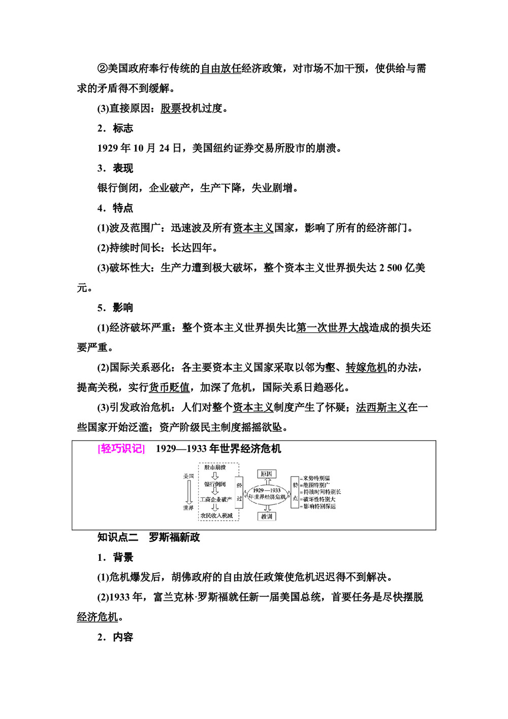 2019-2020学年岳麓版必修2 第3单元 第15课 大萧条与罗斯福新政 学案第2页