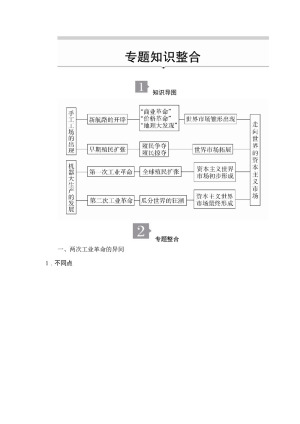 2019-2020学年人民版必修2 专题五　走向世界的资本主义市场 知识整合 学案