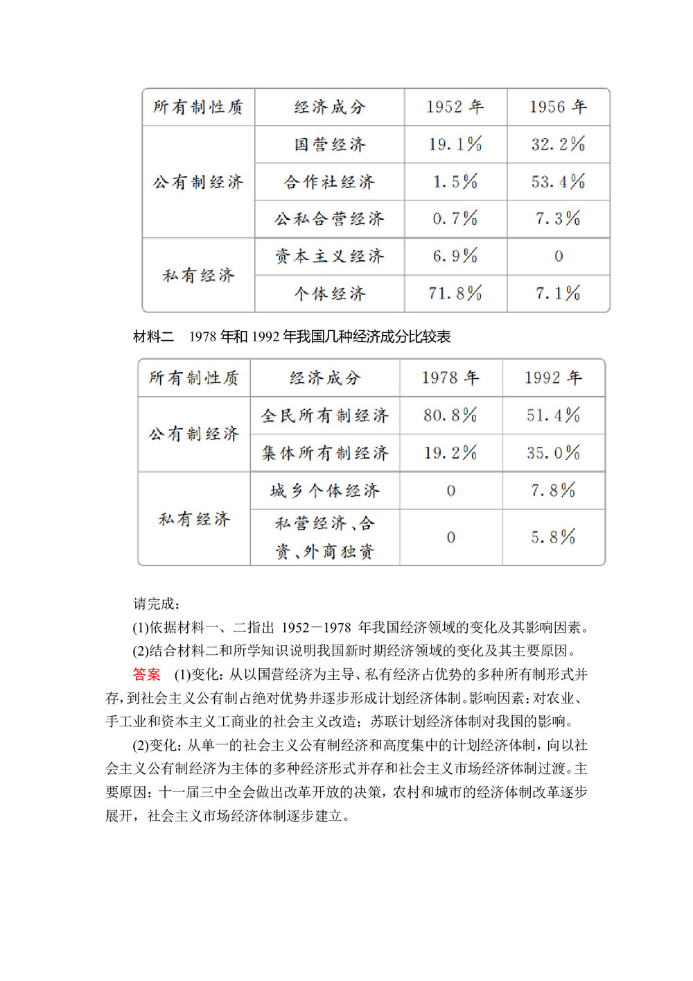 2019-2020学年人民版必修2 专题三  三 走向社会主义现代化建设新阶段 作业第3页