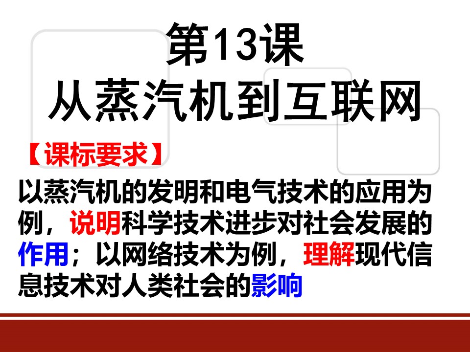 2019—2020学年人教版必修三第13课 《从蒸汽机到互联网》课件（44张）第2页