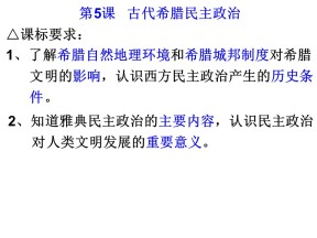 2019—2020学年人教版必修一第5课 古代希腊的民主政治 课件（26张）