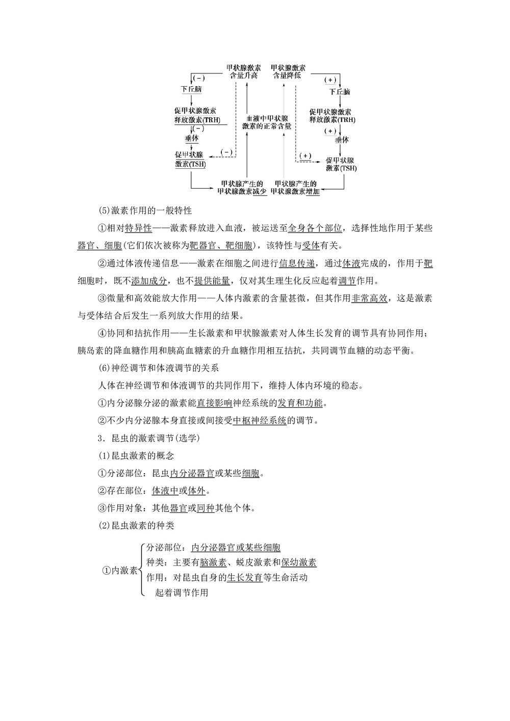 2019-2020学年 苏教版 必修3 人体的体液调节 动物生命活动的调节 学案第2页