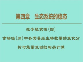 2019-2020学年  苏教版  必修3 食物链网中各营养级生物数量的变化分析与能量流动的相关计算 课件 （23张）