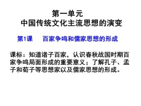 2019—2020学年人教版必修三第1课 百家争鸣和儒家思想的形成 课件（60张）