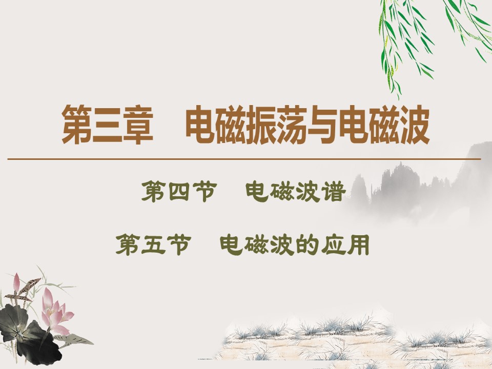 2019-202学年粤教版选修3-4 第3章 第4节　电磁波谱 第5节　电磁波的应用 课件（44张）第1页