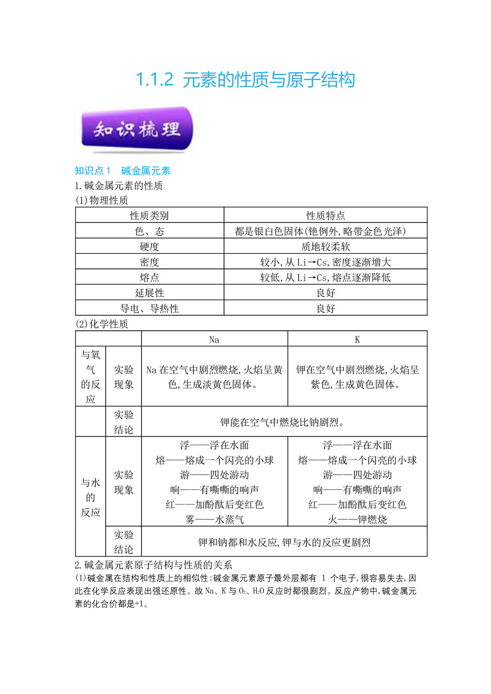 2018-2019学年人教版必修2 第1章第1节 元素周期表(第2课时) 学案(1)第1页
