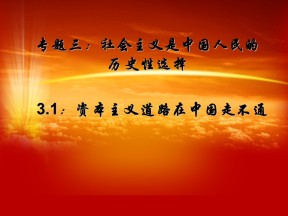2018—2019学年高一政治人教版  选修一  专题三  1、资本主义道路在中国走不通  课件（21张）