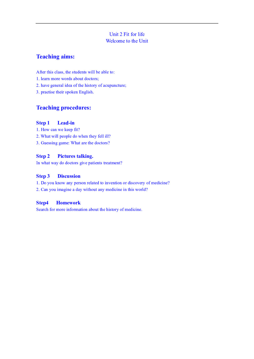 【名师指导】2018-2019学年译林版高中英语选修7教案：Unit2 Welcome to the unit第1页