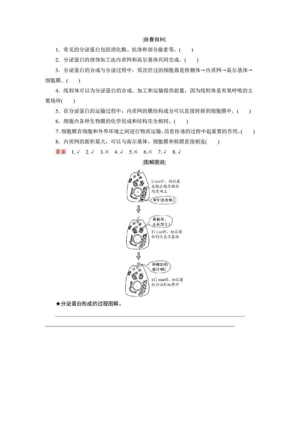 2018-2019学年人教版必修一 3.2.2 细胞器之间的协调配合和细胞的生物膜系统 学案第2页