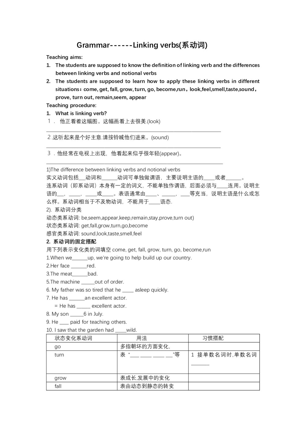 【精品学案】2018-2019学年译林版高中英语选修7学案：Unit3 The world online Grammar-Linking verbs（系动词）公开课第1页