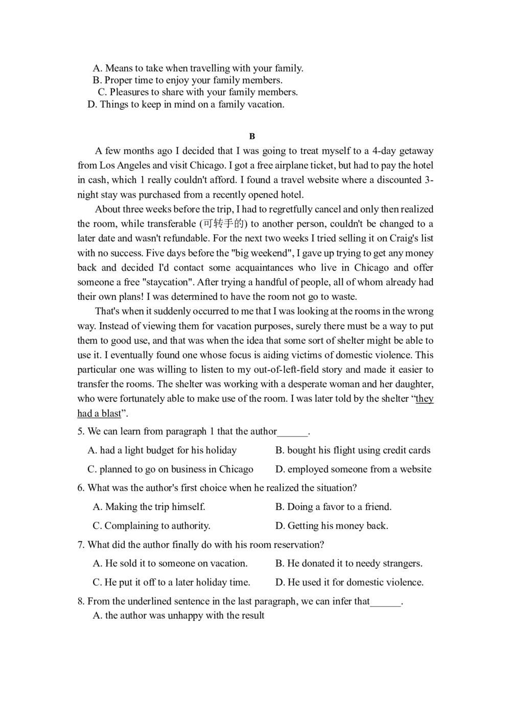 2018--2019学年人教版选修七Unit 1 Living well using language课时作业(2)第2页