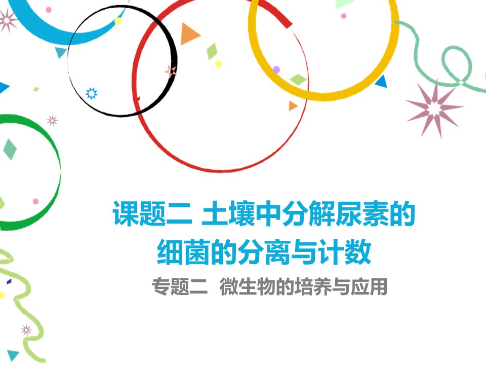 2018-2019学年人教版选修1 2.2 土壤中分解尿素的细菌的分离与计数 课件（31张）第1页
