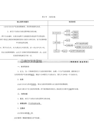 2018-2019学年人教版必修二    第三章 第4节　力的合成  学案