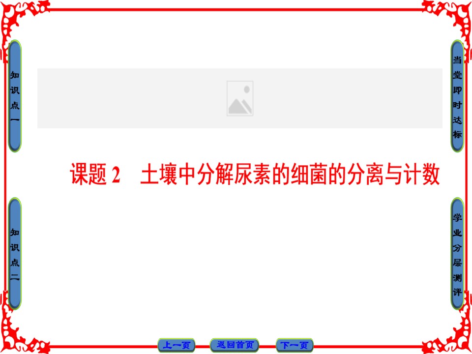 2018-2019学年人教版选修1 专题2 课题2 土壤中分解尿素的细菌的分离与计数 课件（45张）第1页